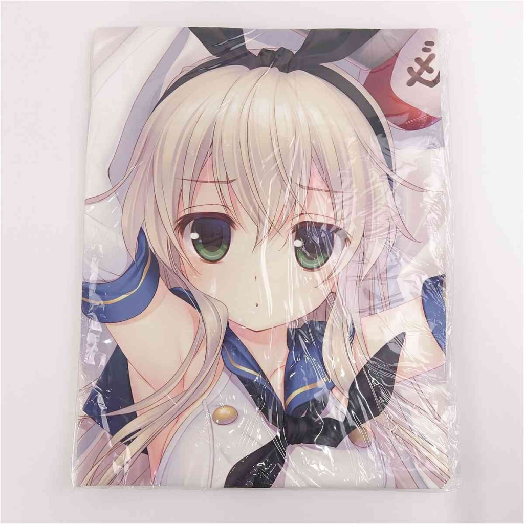 Packaged anime pillow cover showing a blonde-haired girl with green eyes.