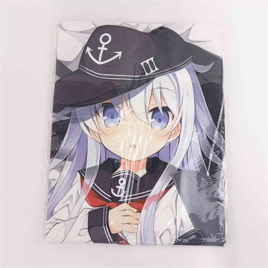 Anime-style girl with long silver hair wearing a navy captain's hat with an anchor symbol, in a sailor uniform, showing a surprised expression.